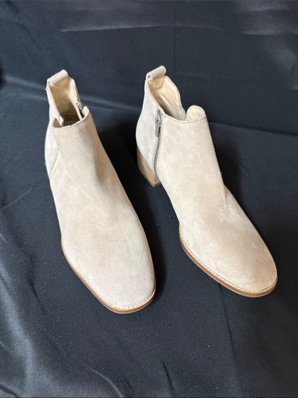 Seychelles Light Beige Suede Ankle Booties with Side Zip